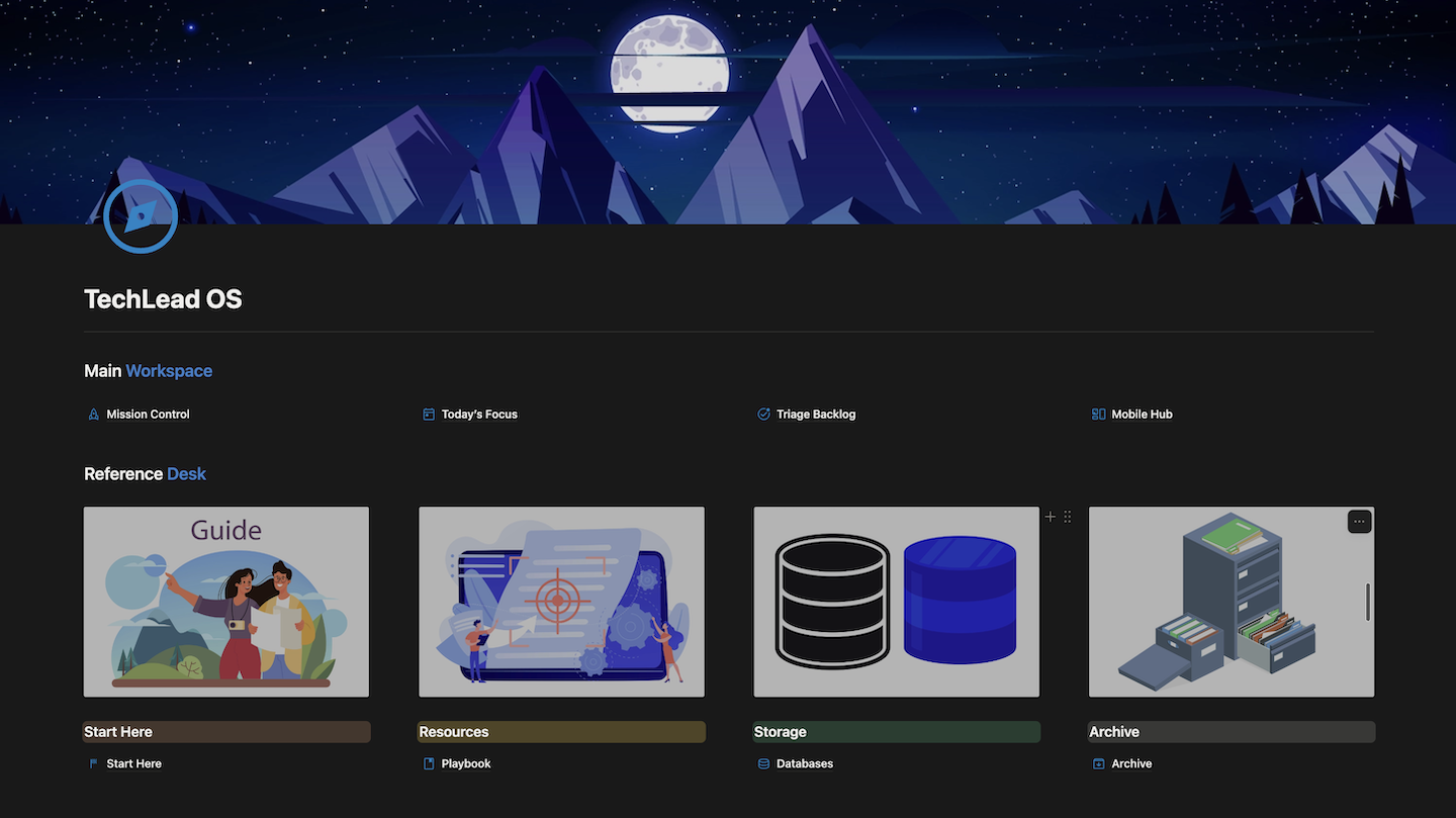 TechLead OS — entry dashboard